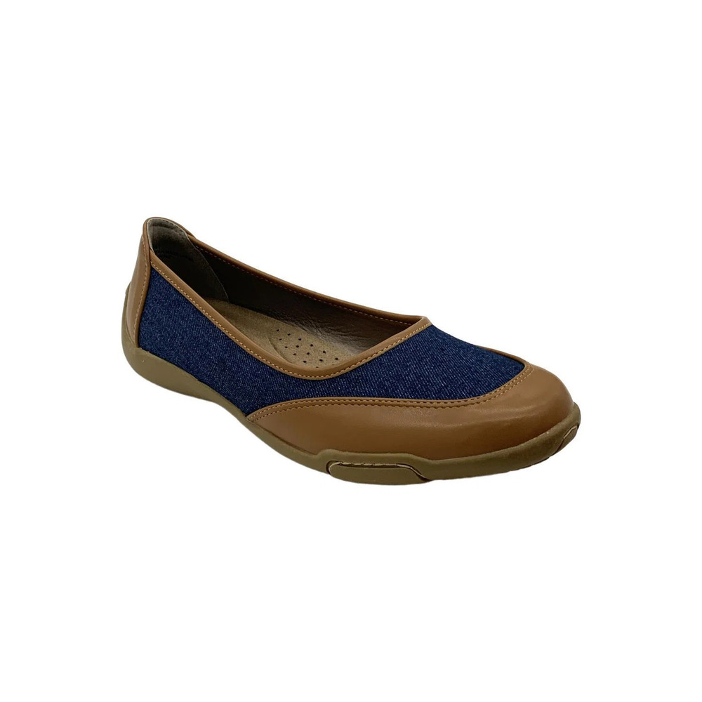 ARRAY Women's Cascade Flats Navy/Tan - Extra Wide